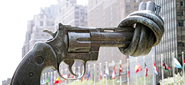 knotted gun sculpture